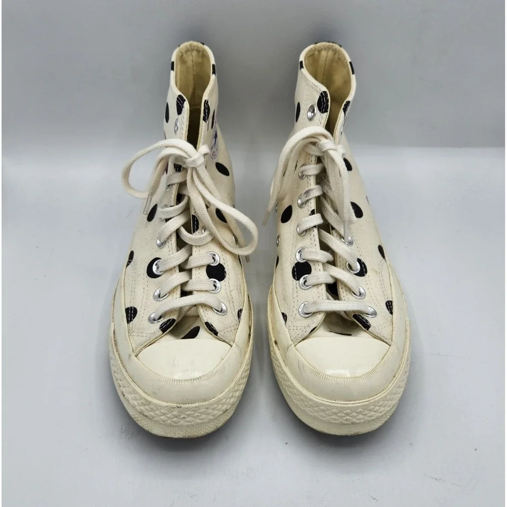 Comme Des Garcons Play x Chuck Taylor All Star High Top White Polka Dot M‎ 7 W 9